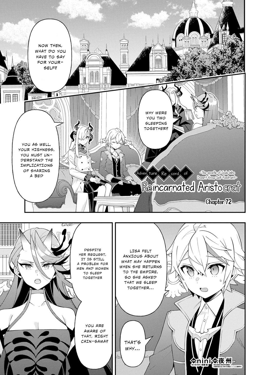 Tensei Kizoku No Isekai Boukenroku ~Jichou Wo Shiranai Kamigami No Shito~ Chapter 72 - Page 1