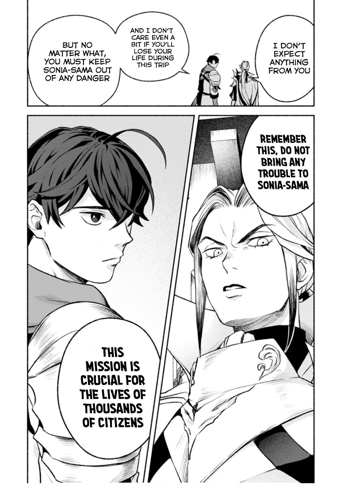 Sono Monban, Saikyou Nitsuki: Tsuihou Sareta Bougyo Ryoku 9999 no Senshi, Outo no Monban Toshite Musou Suru Chapter 14.3 - Page 10