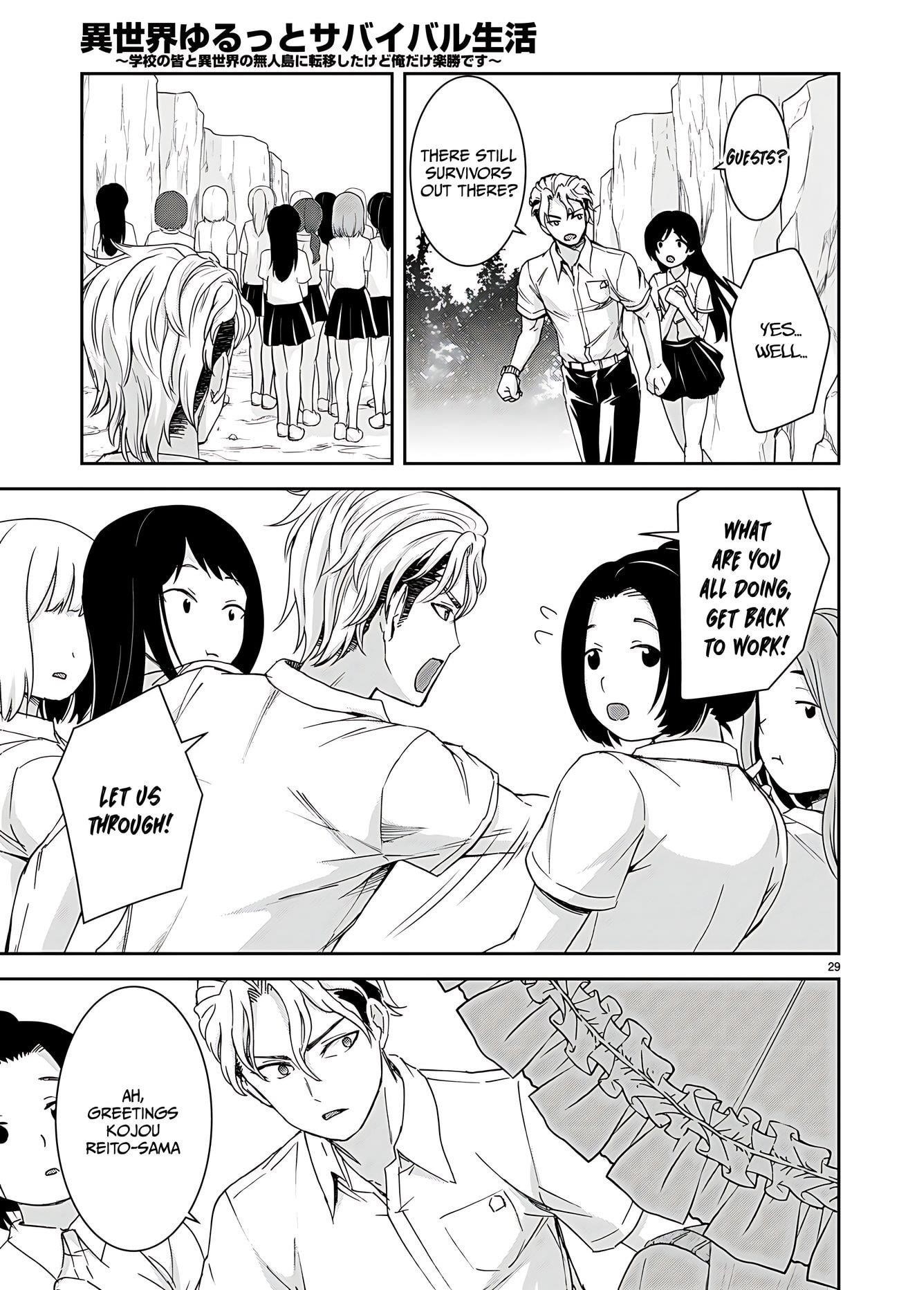 Isekai Yurutto Survival Seikatsu: Gakkou No Minna To Isekai No Mujintou Ni Tenishitakedo Ore Dake Rakushou Desu Chapter 33 - Page 30