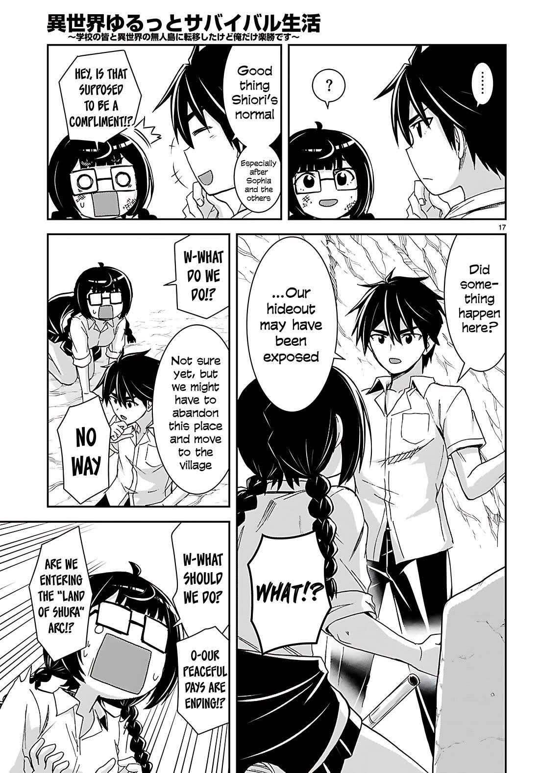 Isekai Yurutto Survival Seikatsu: Gakkou No Minna To Isekai No Mujintou Ni Tenishitakedo Ore Dake Rakushou Desu Chapter 40 - Page 17