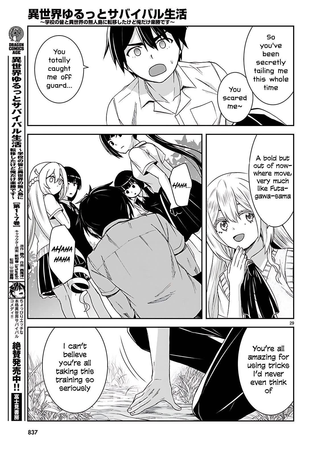 Isekai Yurutto Survival Seikatsu: Gakkou No Minna To Isekai No Mujintou Ni Tenishitakedo Ore Dake Rakushou Desu Chapter 42 - Page 30