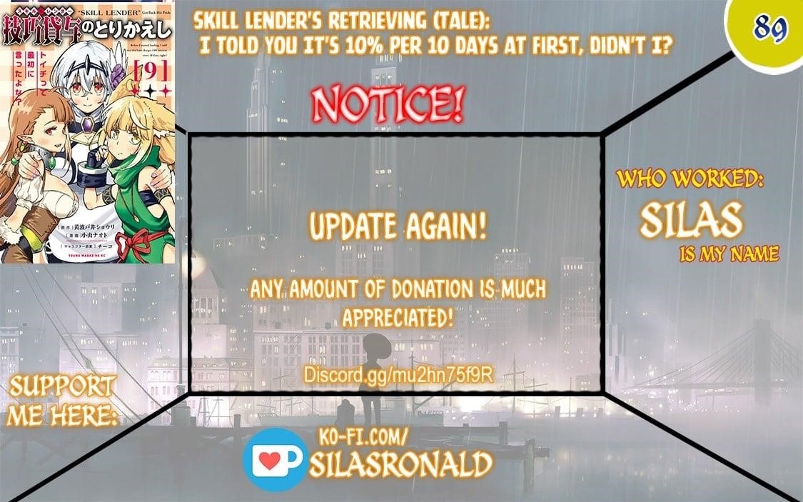 Skill Lender’s Retrieving (tale) ～i Told You It’s 10% Per 10 Days At First, Didn’t I～ Chapter 89 - Page 2