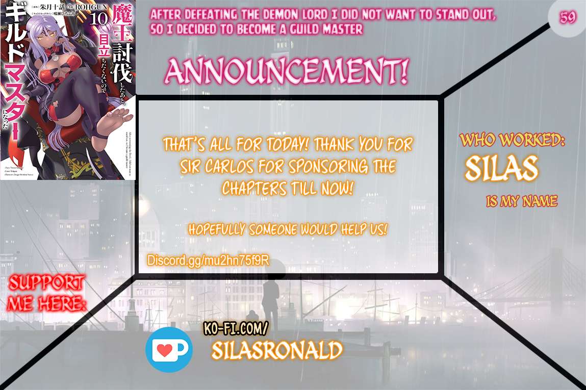 He Didn’t Want To Be The Center Of Attention, Hence, After Defeating The Demon Lord, He Became A Guild Master Chapter 59 - Page 1