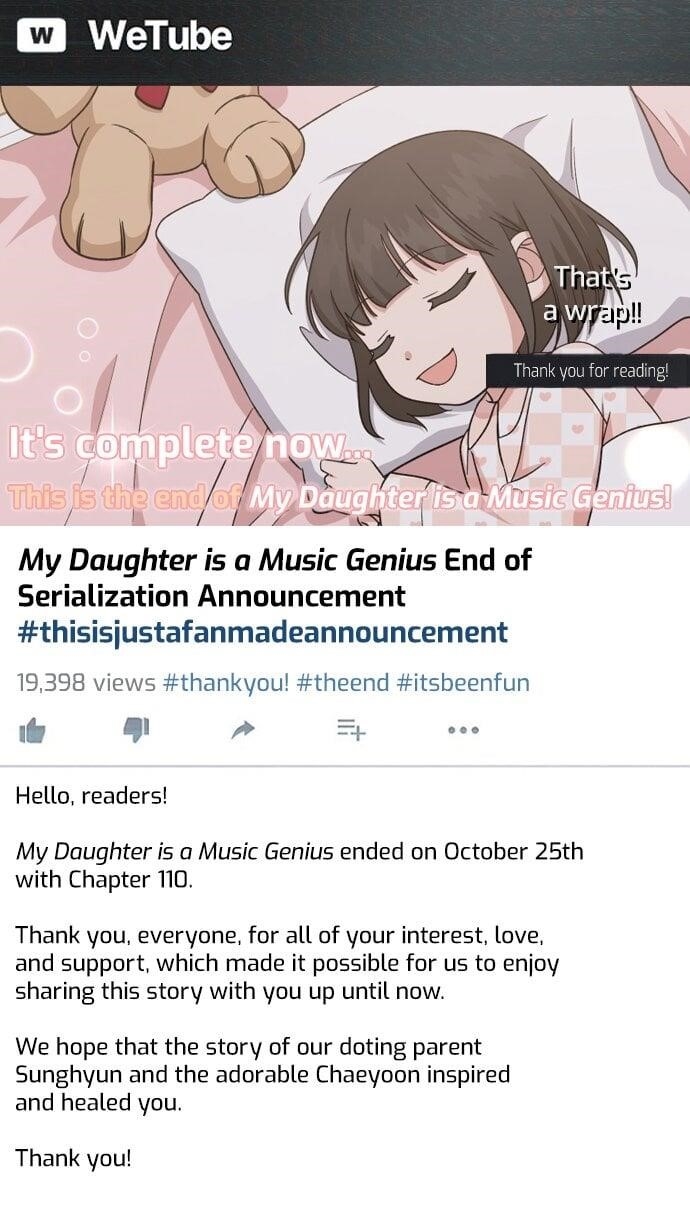 My Daughter Is a Musical Genius Chapter 110.5 - Page 1