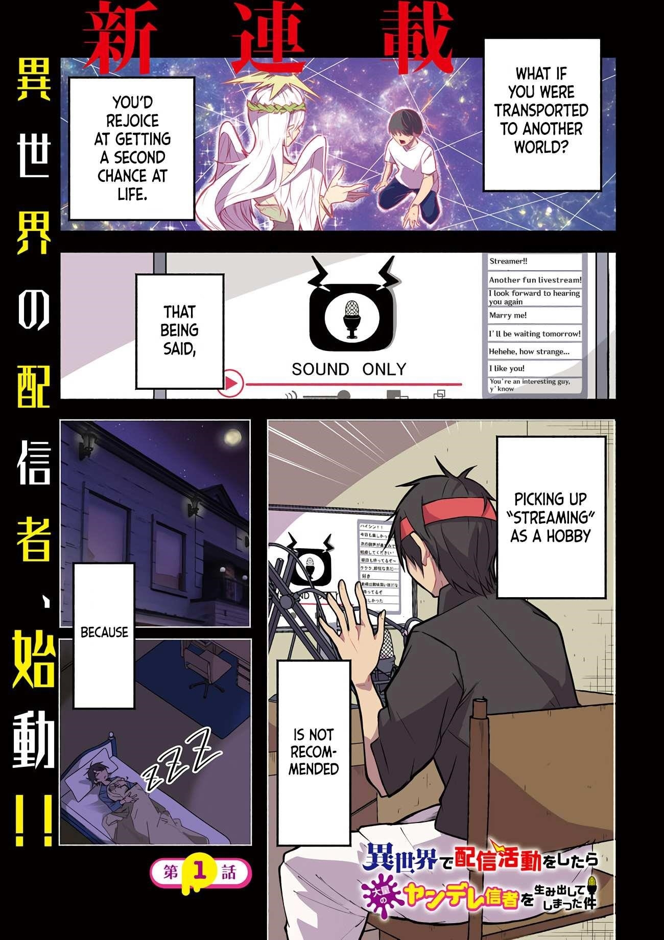 The Case In Which Streaming In Another World Led To The Creation Of A Massive Yandere Following Chapter 1 - Page 1
